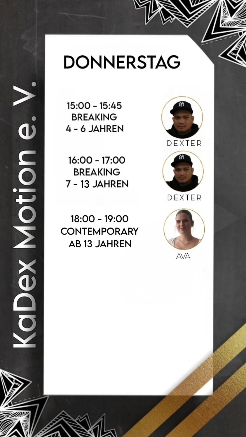 KADEX MOTION e.V. - Stundenplan Donnerstag